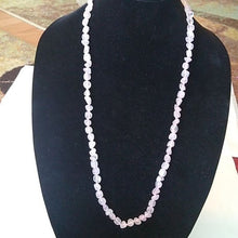 Load image into Gallery viewer, Vintage Handknotted Cubic Rose Quartz Necklace, 30&quot;
