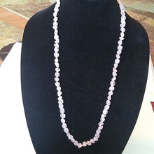 Load image into Gallery viewer, Vintage Handknotted Cubic Rose Quartz Necklace, 30"