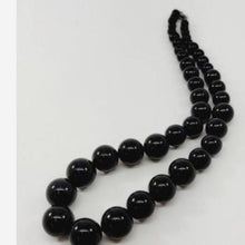 Load image into Gallery viewer, Sterling Silver 925 &amp; Black Onyx Graduated Bead Necklace
