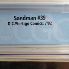 Load image into Gallery viewer, D.C. Vertigo Comics Sandman #39 CGC Graded 9.6 7/92 White Pages