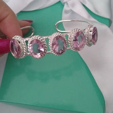 Load image into Gallery viewer, Pink Kunzite + Sterling Silver 925 Bangle Bracelet