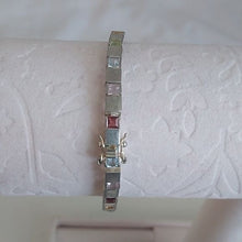 Load image into Gallery viewer, DJB 925 Sterling Silver Multicolor Stones Rainbow Tennis Bracelet 7" with safety