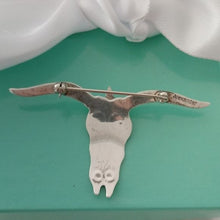 Load image into Gallery viewer, Whimsical Sterling Silver Texas Longhorn Steer Skull Brooch by V. Alexander
