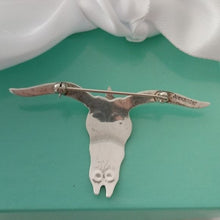 Load image into Gallery viewer, Whimsical Sterling Silver Texas Longhorn Steer Skull Brooch by V. Alexander