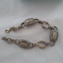 Load image into Gallery viewer, Samuel B Diamond Pave PLAGA Bracelet, Sterling Silver 925 + 14kt Gold