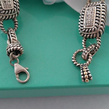 Load image into Gallery viewer, Samuel B Diamond Pave PLAGA Bracelet, Sterling Silver 925 + 14kt Gold