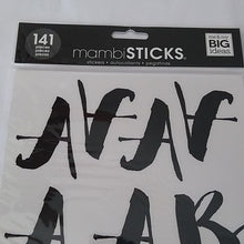 Load image into Gallery viewer, Mambi Sticks Alphabet Stickers Black + Craft Confetti, 20 sheets total