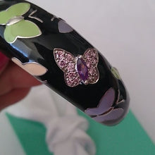 Load image into Gallery viewer, Belle Étoile Black Papillon Butterfly Amethyst + Sterling Silver 925  Bracelet
