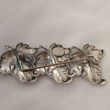 Load image into Gallery viewer, Vintage JewelArt Co. Sterling Silver Triple Leaf Brooch Pin - 2.25 Inches
