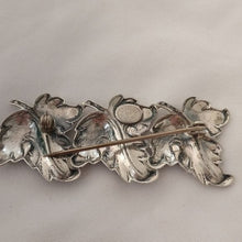 Load image into Gallery viewer, Vintage JewelArt Co. Sterling Silver Triple Leaf Brooch Pin - 2.25 Inches
