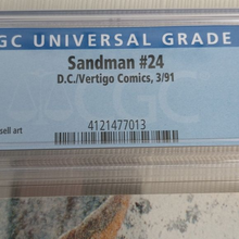 Load image into Gallery viewer, D.C. Vertigo Comics SANDMAN #24 9.6 CGC graded 3/91 WP