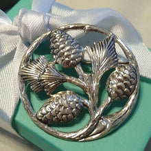 Load image into Gallery viewer, Vintage Danecraft Pine Pinecones Circle Brooch Sterling Silver 925, 6.57 g