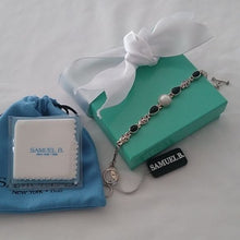 Load image into Gallery viewer, Samuel B. BJC Benham Sterling Silver Bracelet with Mabe Pearl and Onyx