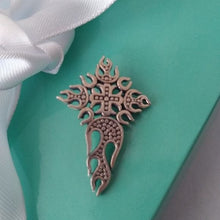 Load image into Gallery viewer, QG Quality Gold Sterling Silver 935 4 Point Fiery Cross Pendant