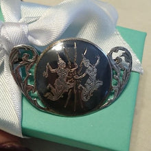 Load image into Gallery viewer, Vintage Siam Silver Niello Dancing Couple Brooch Pin