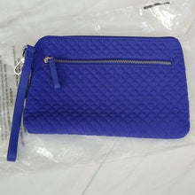 Load image into Gallery viewer, Vera Bradley Iconic Microfiber Pouch Wristlet, Gage Blue