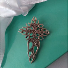 Load image into Gallery viewer, QG Quality Gold Sterling Silver 935 4 Point Fiery Cross Pendant