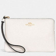 Load image into Gallery viewer, Coach F15154 Corner Zip Wristlet in Glitter Crossgrain Leather IM/Chalk