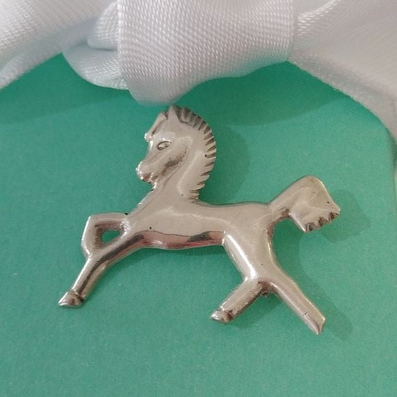Vintage Sterling Silver Prancing Horse Brooch Pin