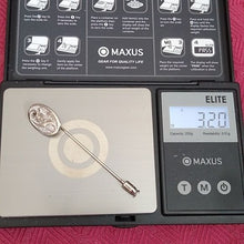 Load image into Gallery viewer, Vintage Art Nouveau Sterling Silver Oval Stick Pin, Swaying Flower