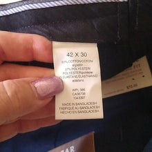 Load image into Gallery viewer, Haggar Flat-Front Classic Fit Premium No Iron Khaki Pants, Dark Navy, 42W x 30L