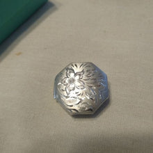 Load image into Gallery viewer, Vintage Sterling Silver Engraved Octagonal Pill Snuff Box