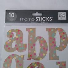 Load image into Gallery viewer, Mambi Sticks Alphabet Stickers Black + Craft Confetti, 20 sheets total