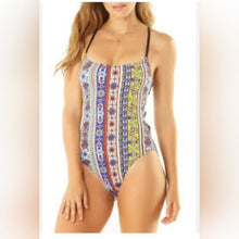 Load image into Gallery viewer, STUDIO Anne Cole Lace Up Vintage Maillot One Piece Swimsuit, Tile Tease, 6
