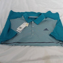 Load image into Gallery viewer, Adidas Golf Ultimate Colorblock Polo, Active Teal/ Grey Two, Small
