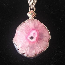 Load image into Gallery viewer, Natural Pink Solar Quartz Slice w/ Fire Opal in 925 Sterling Silver Necklace 18"