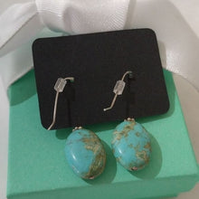 Load image into Gallery viewer, Sterling Silver+ Turquoise Earrings on French Wires
