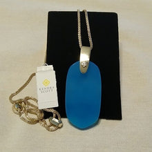 Load image into Gallery viewer, Kendra Scott Inez Unbanded Agate Necklace in Teal, adjustable length
