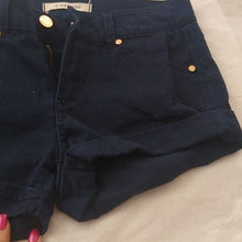 Load image into Gallery viewer, C'est Toi Navy Blue stretch Denim Shorts, Size Small