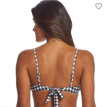 Load image into Gallery viewer, O'Neill Poppy Ruffle Gingham Bikini Top, Black White, Large