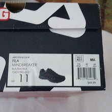 Load image into Gallery viewer, Fila Mind breaker Black/Black/Black Athletic Shoes Sneakers, Size 11
