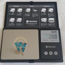 Load image into Gallery viewer, Alpaca Silver Crushed Stone Triangle Earrings