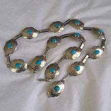 Load image into Gallery viewer, Vintage Sterling Silver Turquoise Concho Belt STERMEX 39"