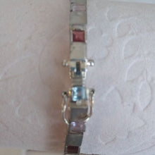 Load image into Gallery viewer, DJB 925 Sterling Silver Multicolor Stones Rainbow Tennis Bracelet 7" with safety