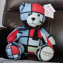 Load image into Gallery viewer, Build-A-Bear Artist Collection Mondrian Composition Teddy Bear with Gifting Bow
