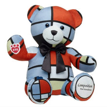 Load image into Gallery viewer, Build-A-Bear Artist Collection Mondrian Composition Teddy Bear with Gifting Bow
