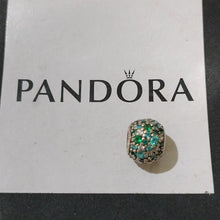 Load image into Gallery viewer, Pandora Sterling Silver Ocean Mosaic Charm w/Teal Green Multi-Color Pave Zirconi
