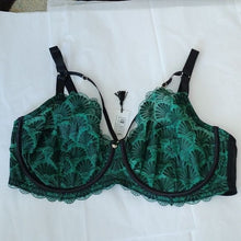 Load image into Gallery viewer, Playful Promises Mia Black + Jade deco embroidery Balconette Bra, 40G
