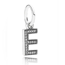 Load image into Gallery viewer, Pandora Sterling Silver Alphabet Letter E Dangle with Clear Zirconia - 791317cz
