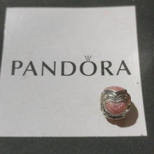 Load image into Gallery viewer, Pandora Retired Sterling Silver Pink Rose Enamel Heart Bead - 790591EN28
