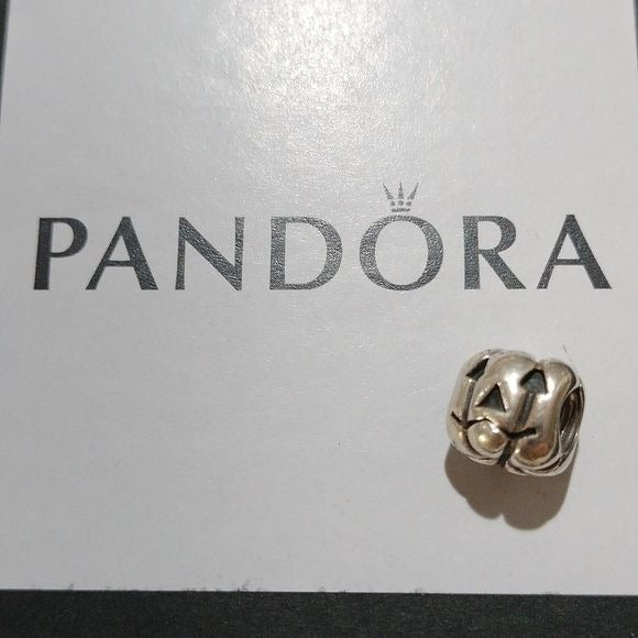 Pandora Retired Sterling Silver Halloween Jack-O-Lantern Pumpkin Bead - 790393