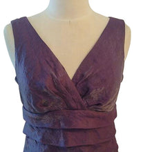 Load image into Gallery viewer, London Times Shimmery Plum Layered Dress, 6
