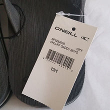 Load image into Gallery viewer, O'Neill Phluff Daddy Gray Flip Flop, Size 13/1 Sandals BOYS Sizing
