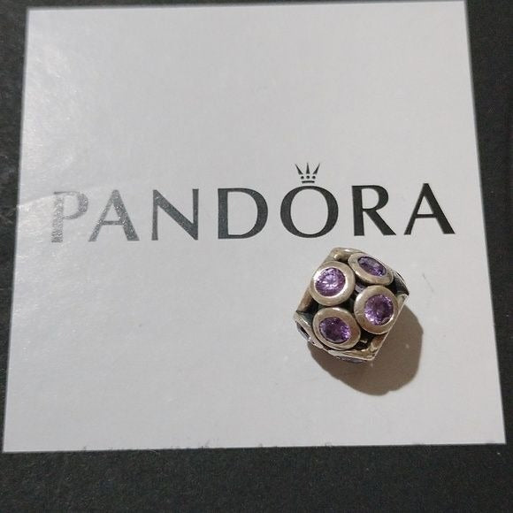 Pandora Sterling Silver Whimsical Lights Bead w/ Purple Zirconia - 791153ACZS