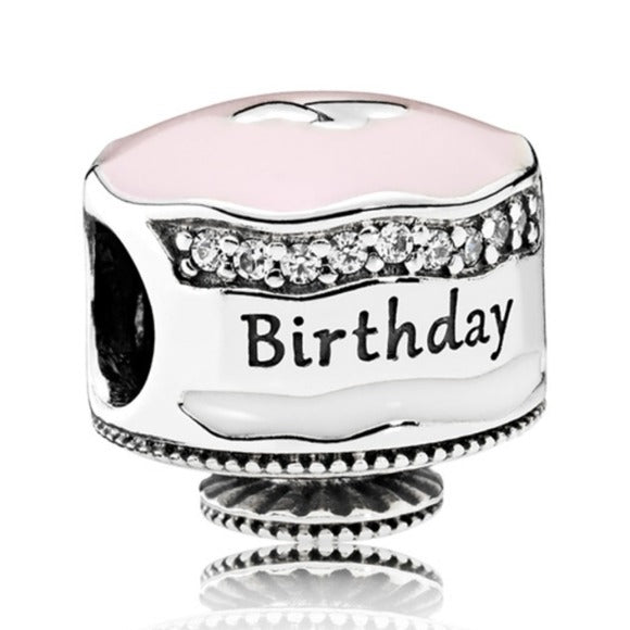 Pandora Retired Sterling Silver Happy Birthday Cake with Mixed Enamel 792061enmx