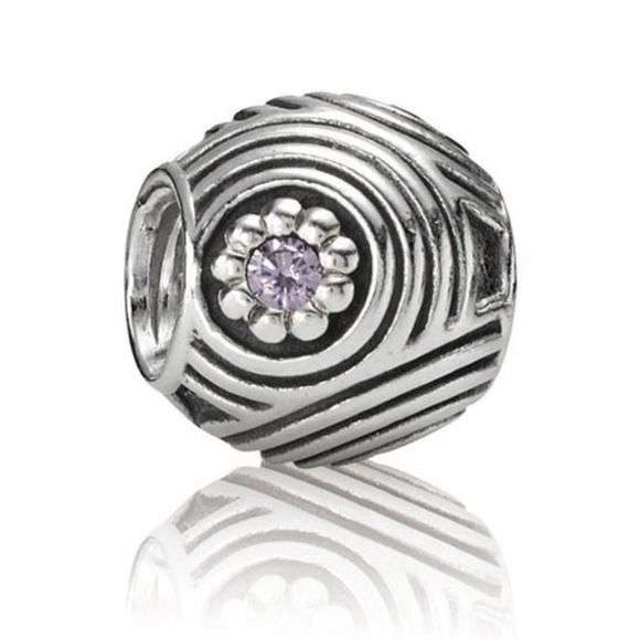 Pandora Retired Sterling Silver Hypnotic Bead with Amethyst Zirconia - 790432ACZ